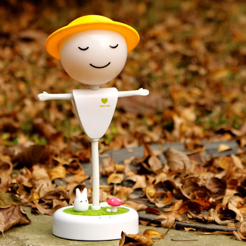 

Smart Cartoon Scarecrow Rechargeable Night Light USB Straw Hats Decorative Lights Power Bank