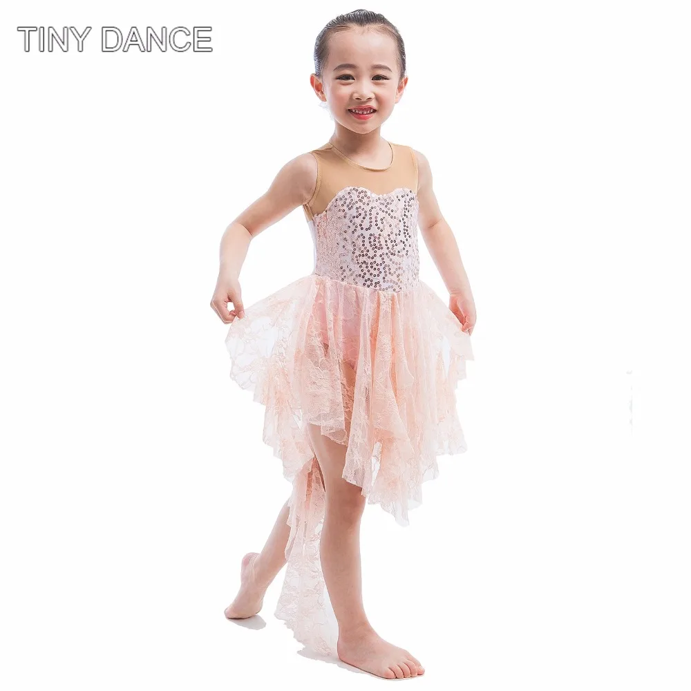 

Adult girls ballet dance sequin lace dress Lyrical dance costume for performance stage wear women's ballet dancing dress 16003