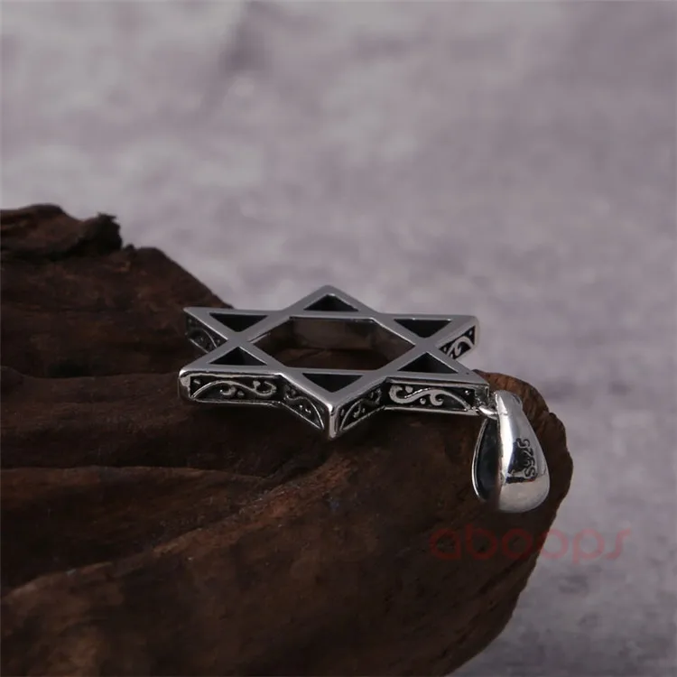Винтажный маленький кулон из стерлингового серебра 925 пробы с шестигранной звездой Давида для мужчин и женщин