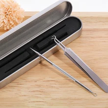 Топ угрей игла акне со скругленной головкой набор пинцетов из нержавеющей стали жировая гранула снятие макияжа Инструменты