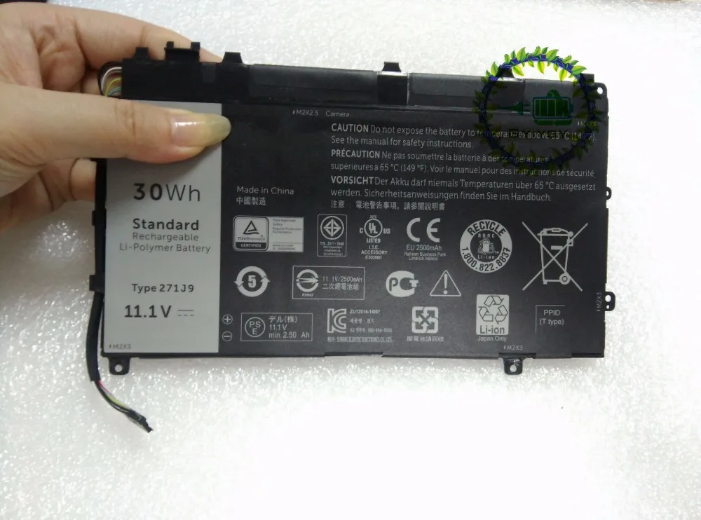 30wh 271J9 GWV47 0GWV47 YX81V ноутбук Батарея для DELL Latitude 13 7000 7350 планшет