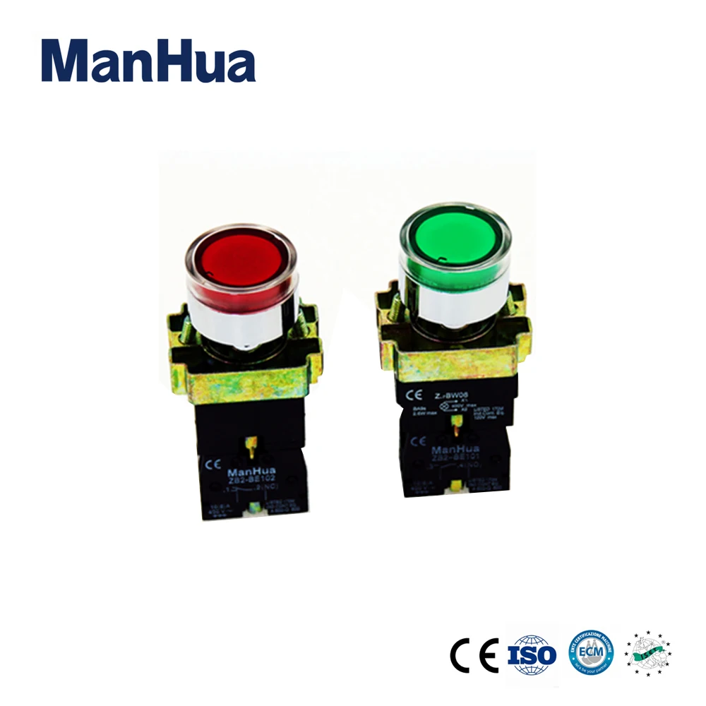 Manhua 220VAC XB4 два цвета с подсветкой водостойкий кнопочный переключатель