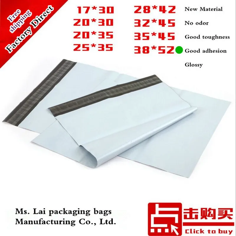

Factory Wholesale 38x52cm 15x20.5" Mail Posting Bag Self Adhesive Destructive Courier Experss Shipping Bags 50p PE Packing bags