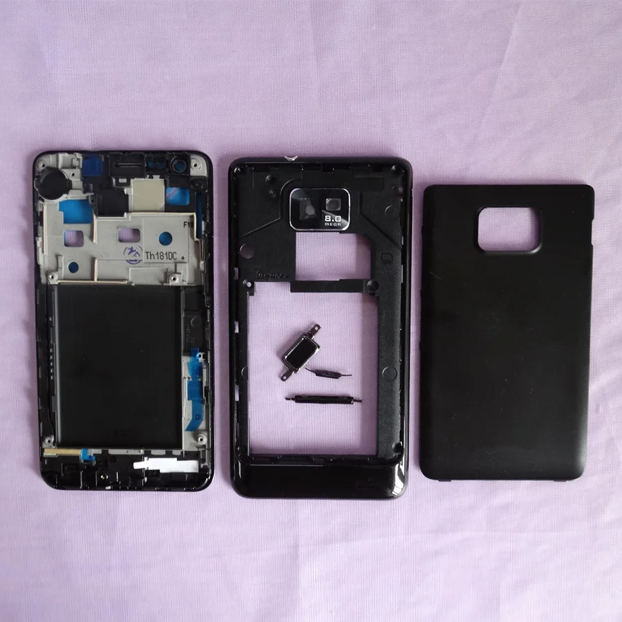 

Full housing Front Frame+Middle Frame+Battery Cover door+ button Repair Parts Accessories For samsung galaxy s2 i9100