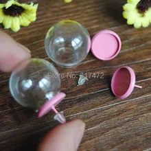 Новинка! 20 шт./партия 20*12 мм стеклянный шар флакон стеклянный глобус и 12 мм розовые серьги базовые результаты DIY стеклянный флакон Ушные Шпильки