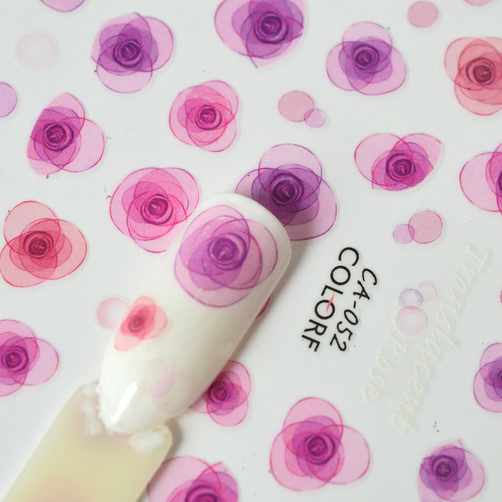 

1PCS Semi-transparent Petals 3D Sticker Nails Designs Beautiful DIY Rose Flower Decals for Manicure Foils Nail Tips CHCA003-077