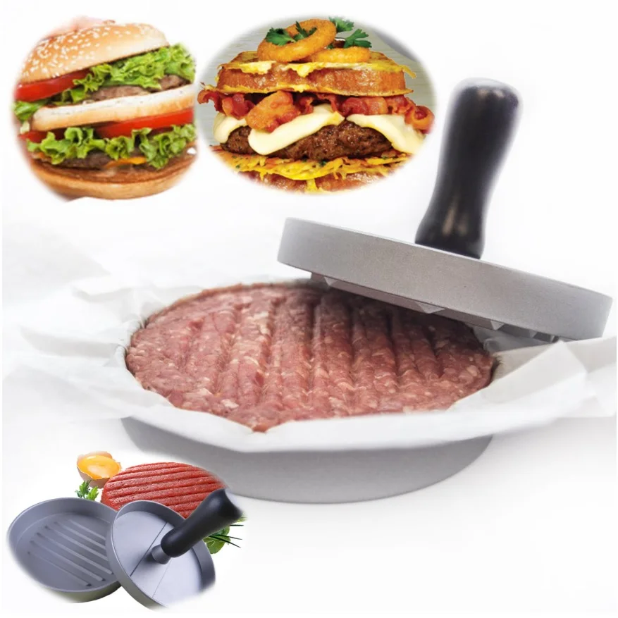 New Aluminium Hamburger Press BBQ Grill Stuffed Burger Presser Pattis Beef French Meat Maker Mold Cooking
