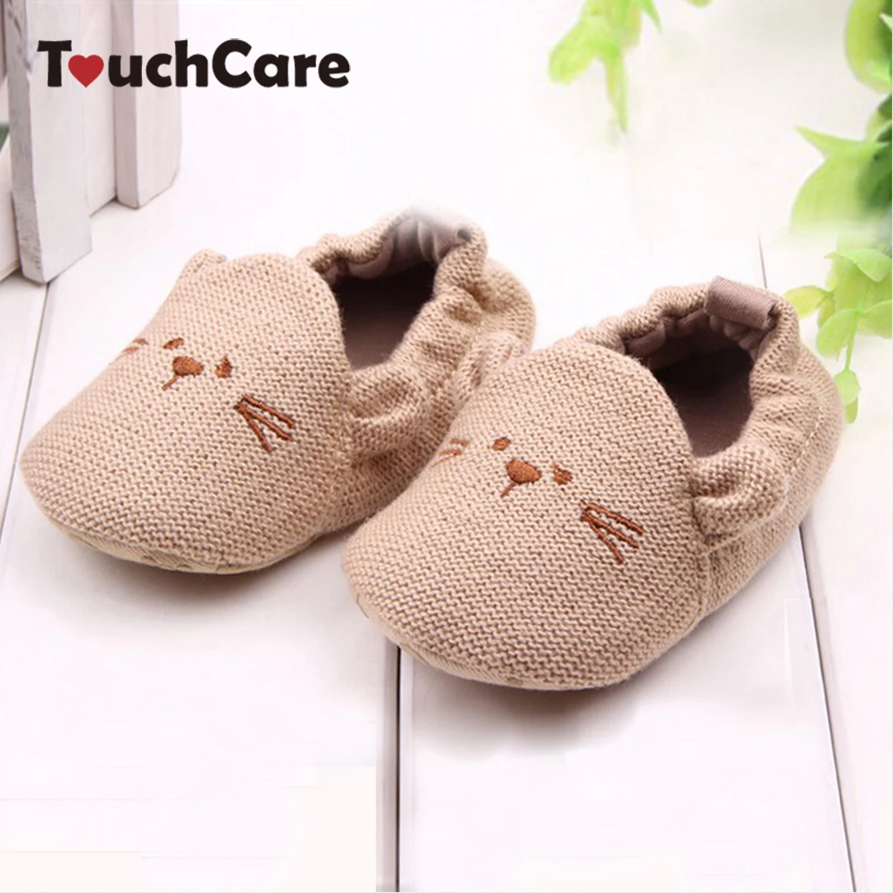 Image Lovely Baby Boy Girl Knitted Crib Shoes Infant Toddler Newborn Cartoon Elastic First Walkers Soft Slipper Crib Shoes