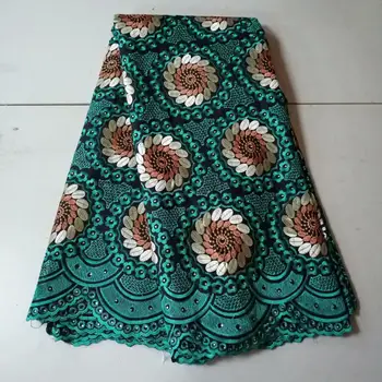 

2019 High Quality French 3D Tulle Cotton Lace African Lace Fabric Rhinestones Embroidered Nigerian Lace Fabrics For Wowen Dress