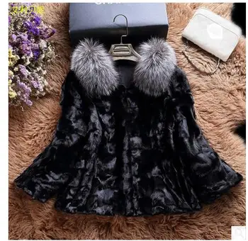 

Casaco De Pele Falso Female Short Faux Mink Fur Collar Jackets Winter Autumn Casual Fur Coats Women Man-Made Fur Coats K308