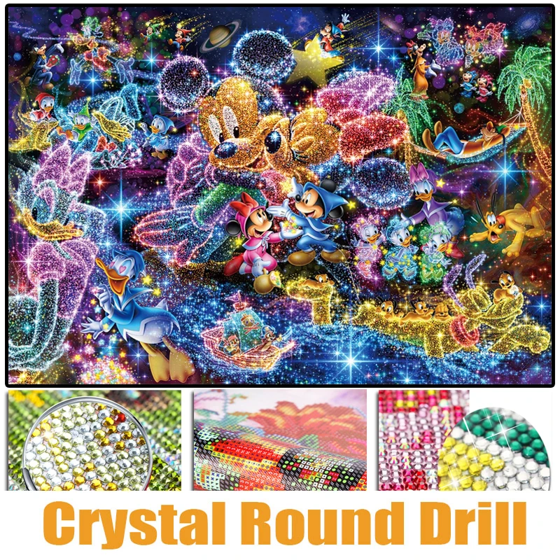 

Full 5D Crystal Diamond Painting "Cartoon Disney Mickey Mouse" DIY Round Diamond Embroidery Cross Stitch Mosaic Rhinestone Decor