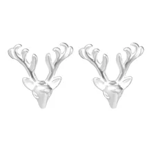 QIMING Рождественский подарок серебро мода рога серьги-гвоздики в виде оленя для женщин подарок милые серьги с оленями для девочек