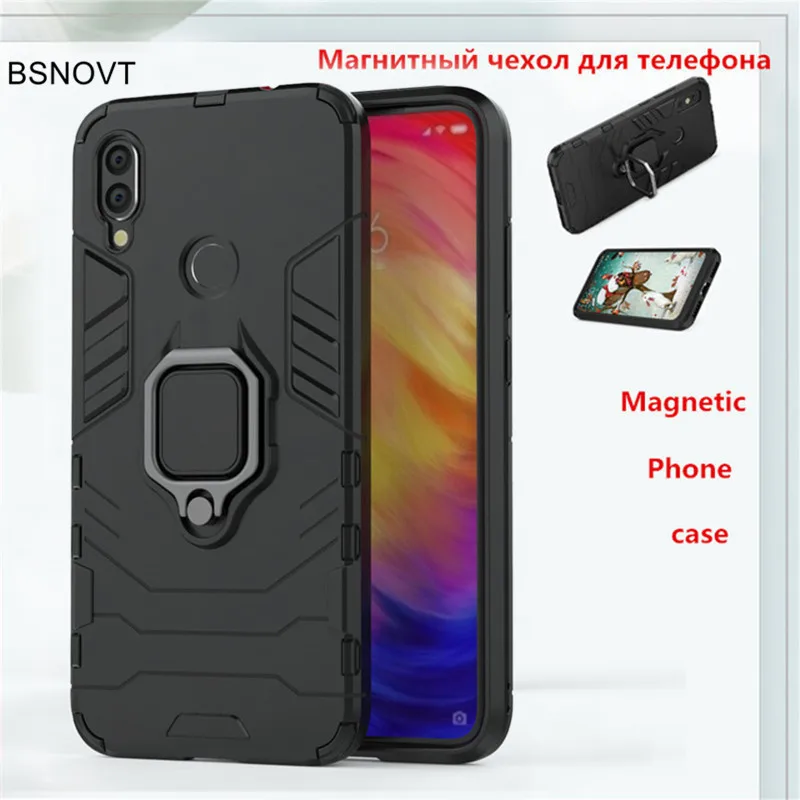 

Xiaomi Redmi Note 7 Case For Xiaomi Redmi Note 7 Back Cover PC Magnetic Phone Case For Xiaomi Redmi Note 7 Finger Ring Case Capa