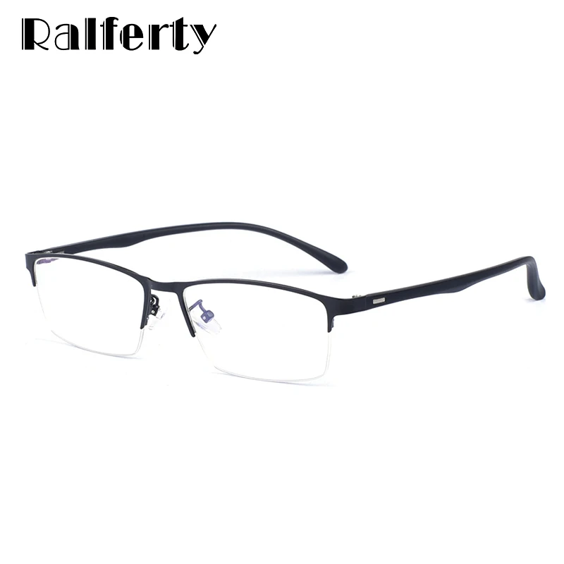 Ralferty, оптические очки, оправа для мужчин, Ретро стиль, квадратные, ультралегкие, брендовые, классические, половина металла, диоптрий, по рецепту, очки Oculo Y20037