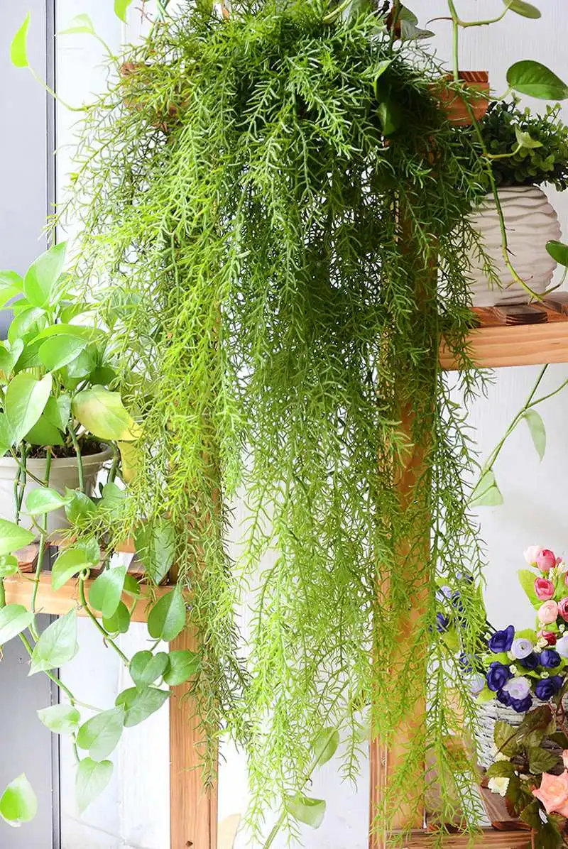 Искусственные растения длинные сосновые иглы мягкая имитация лозы ротанга домашнее декоративное растение для украшения стен