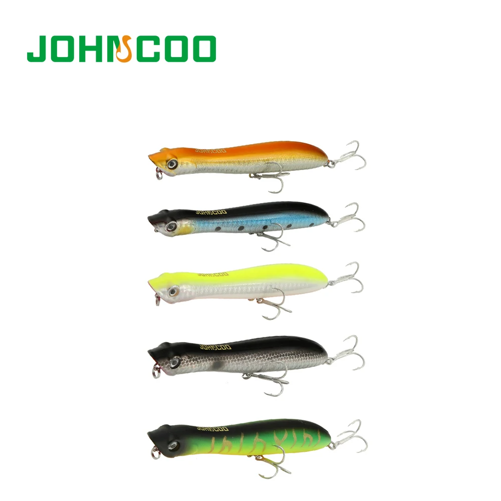 

JOHNCOO 1pc 2018 NEW Popper Bait Floathing Lure 120mm 18.6g Topwater Popper Fishing Hard Bait Plastic Fishing Tackle Crankbait