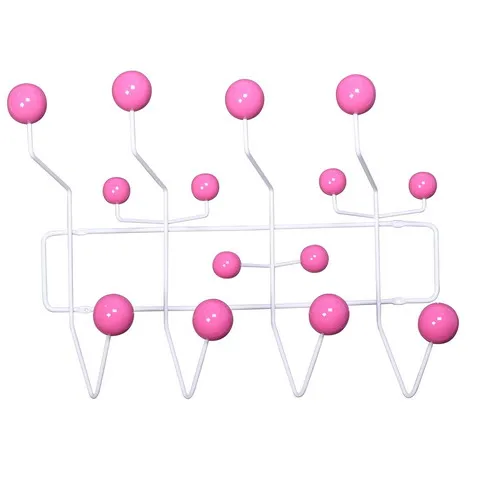 Мульти Цвет eeammes аккуратно Развесьте его все стойка вешалка крючок Вешалка мяч вешалка всё - Цвет: White Wire Pink Ball