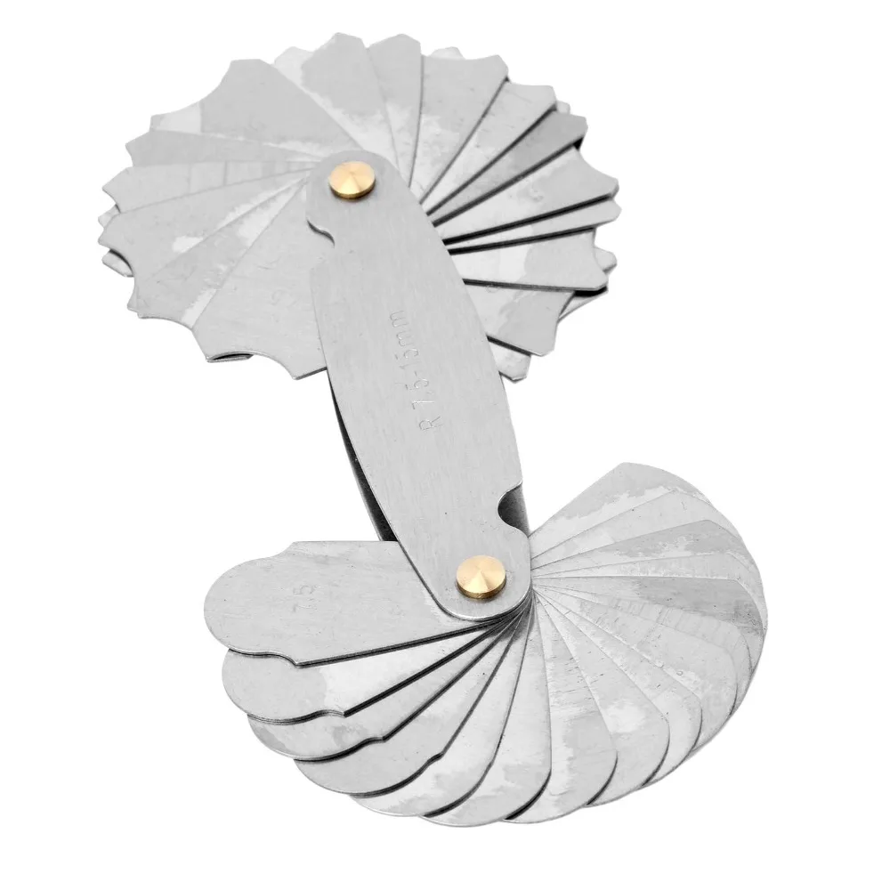 Radius Gauges Set R1-6.5/R7-14.5/R15-25/R26-80mm Stainless Steel Gauges Measuring Tools 4 Pcs contour gauge