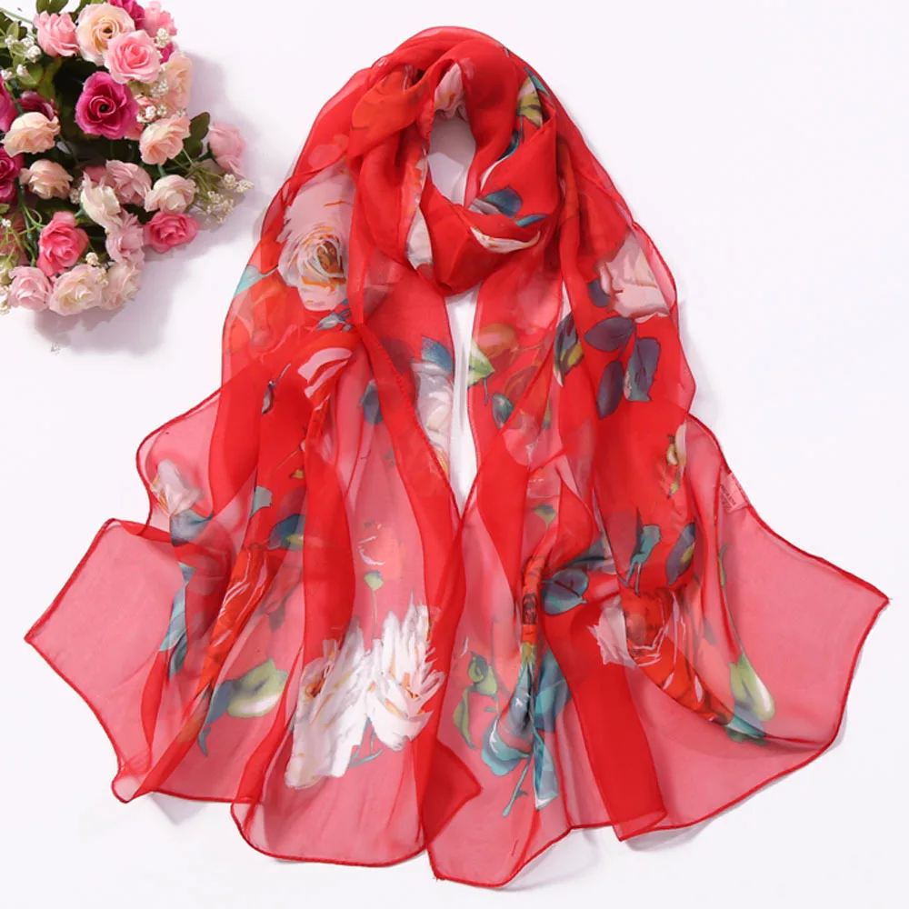 RUNMEIFA Новая мода весна/лето Женский цветочный принт пляжный шелковый шарф шали женские длинные палантины пляжные хиджаб для защиты от солнца