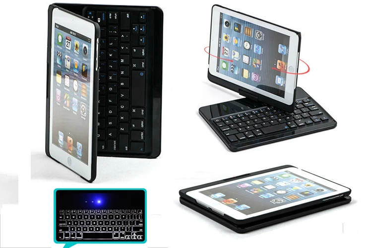 For Apple iPad Air 2 &amp IPad Swivel 360 Degree Rotatable ABS Wireless Bluetooth Keyboard Slim Plastic Folio Shell Case Cover | Компьютеры