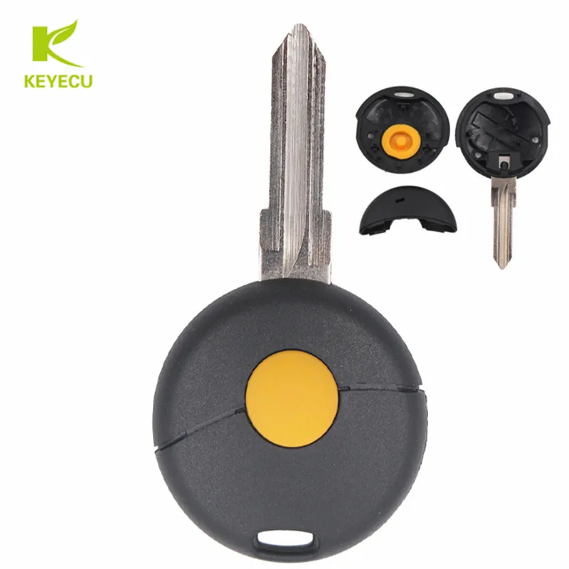 

Новинка, необработанный запасной чехол KEYECU для дистанционного ключа, чехол-накладка с 1 кнопкой для Smart Fortwo Cabrio