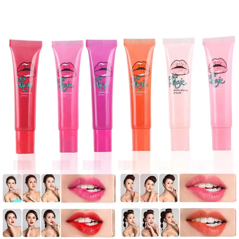 

Hot 6Colors/Set Easy Peel Off Long Lasting Lip Gloss Mask Waterproof Tattoo Matte Tint Lip Gloss Lipstick Makeup Cosmetic