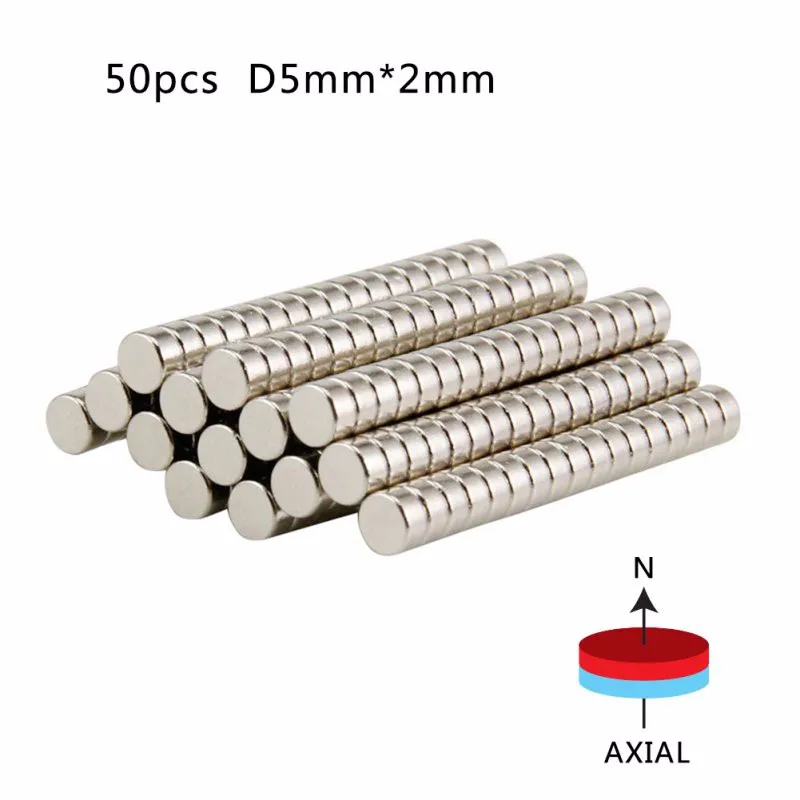 50 шт. 5 мм x 2 мм супер сильные круглые Дисковые Магниты редкоземельные неодимовые магниты N50 Новые
