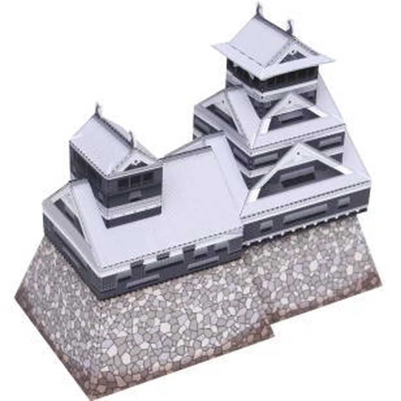 

Japan Kumamoto Castle Architectural Model 3D Paper Model Space Library Papercraft Cardboard House For Children Paper Toys