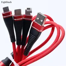 Eighfitech 3 в 1 Usb кабель для мобильного телефона Micro Usb type-c три в одном зарядный кабель для Apple Android Прямая поставка