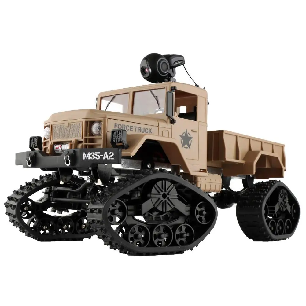 1:16 Full-scale RC Military Truck with WiFi HD Camera FPV Real-time Transmission 4WD Replaceable Tire High Speed RC Car