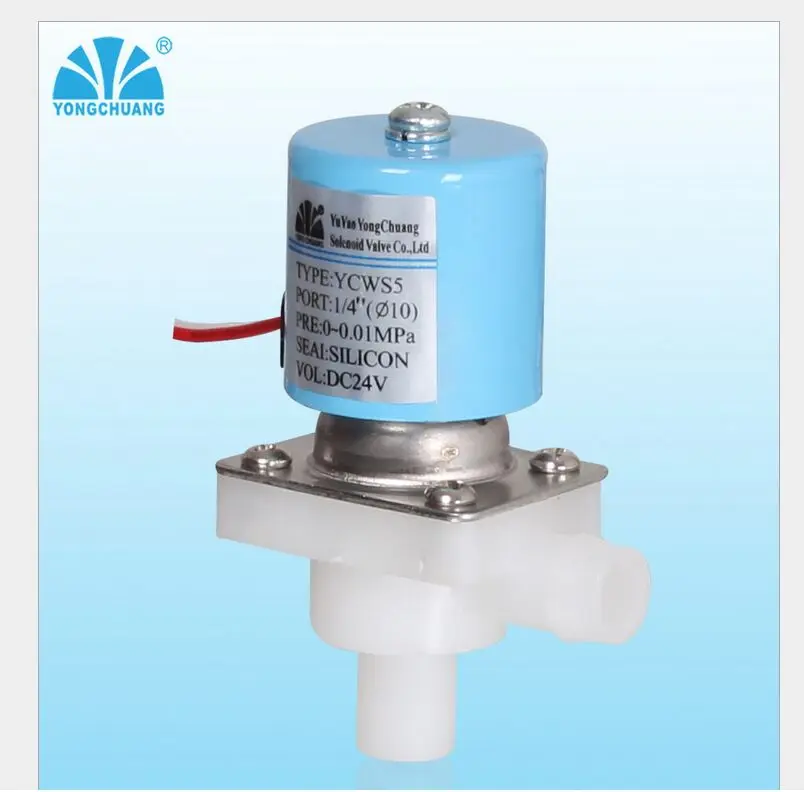 Нормально закрытый N/C питьевой фонтаны RO прямоугольный низкого давления DC 24 V DN10 пластиковый водяной кран Соленоидный клапан горячей воды