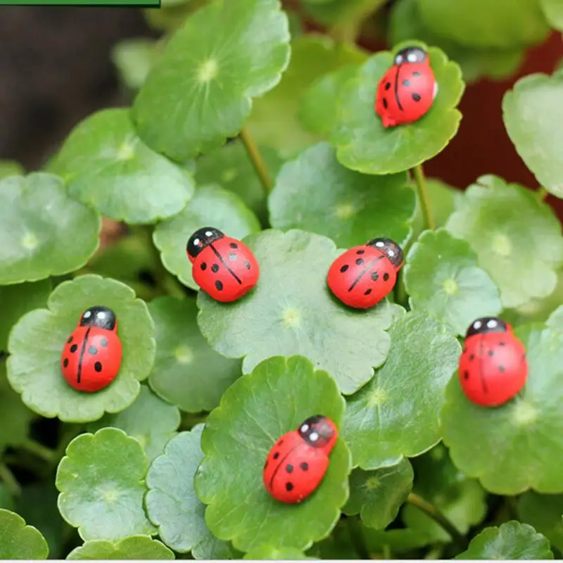 10 шт./лот мини-Божья коровка форма Coccinella Septempunctata изделия из смолы DIY маленький сад Декор игрушки Фигурки миниатюрные игрушки