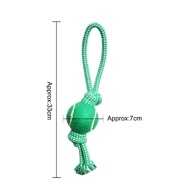 Rubber Squeaky Dog Toys Cotton Rope Ball Interactive Dog Toy Drawstring Tennis Ball Pet Chew Knot Puppy Multicolor Bell Ball - Цвет: 02