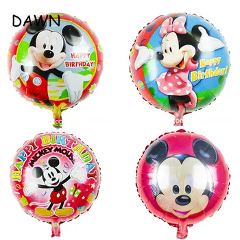 

wholesale 50pcs/lot 18inch Cartoon round mickey mouse and Minnie Foil Balloon Baby shower birthday party decorations kids