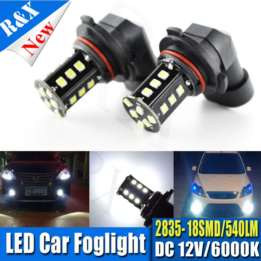 

2PCS/Lot 2835 18SMD LED H7 9005 HB3 9006 HB4 LED Bulbs Car LED Fog Daytime Lights DRL Light High Bright Lamp White Free Shipping