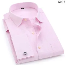 Мужские рубашки белые с длинным рукавом деловые рубашки тонкие цветные французские запонки Гавайская одежда с отложным воротником Хлопок