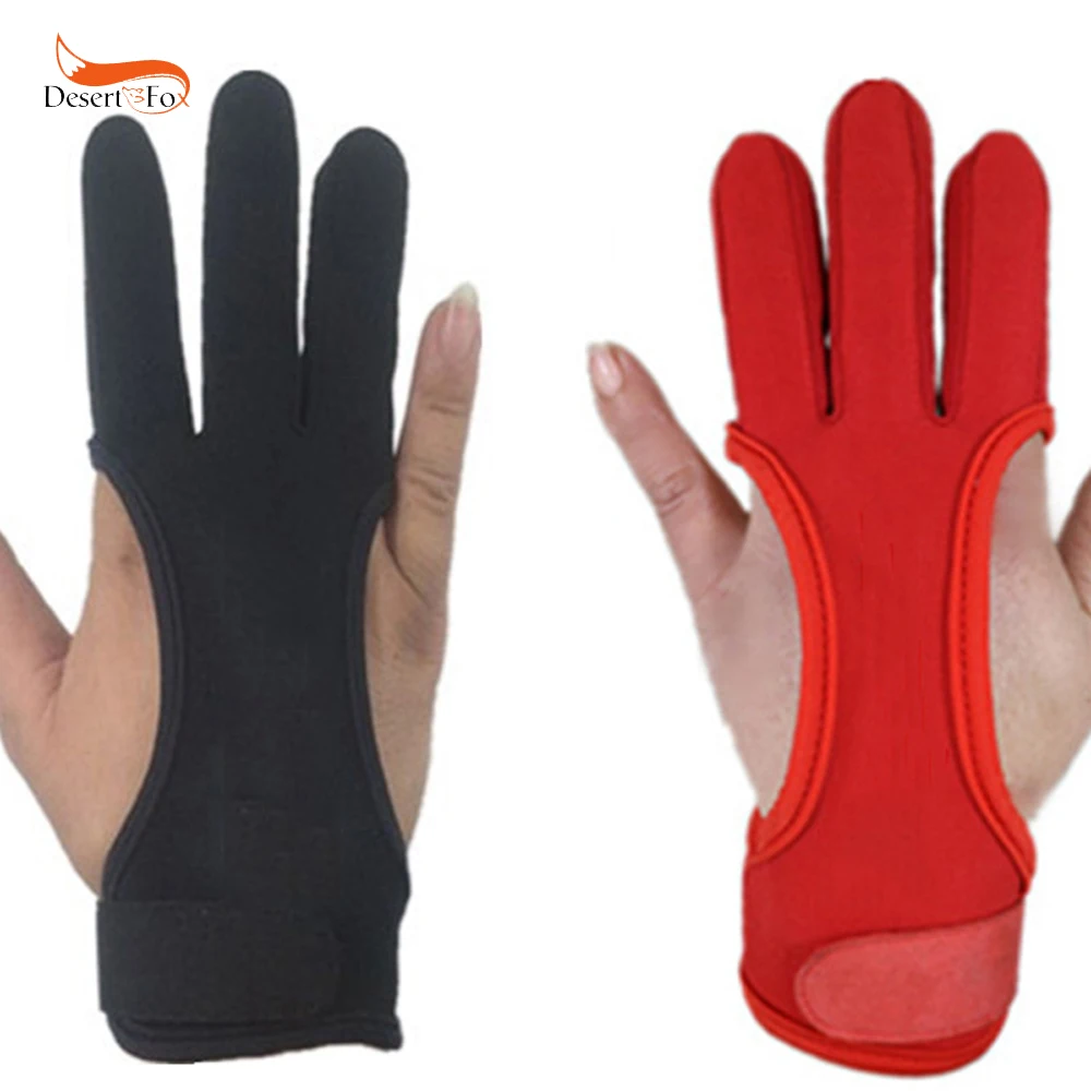 

2 Color 3 Finger Gloves 95% Polyester 5% Elastic Fiber Hand Protection Protective Gloves for Archery Hunting Shooting