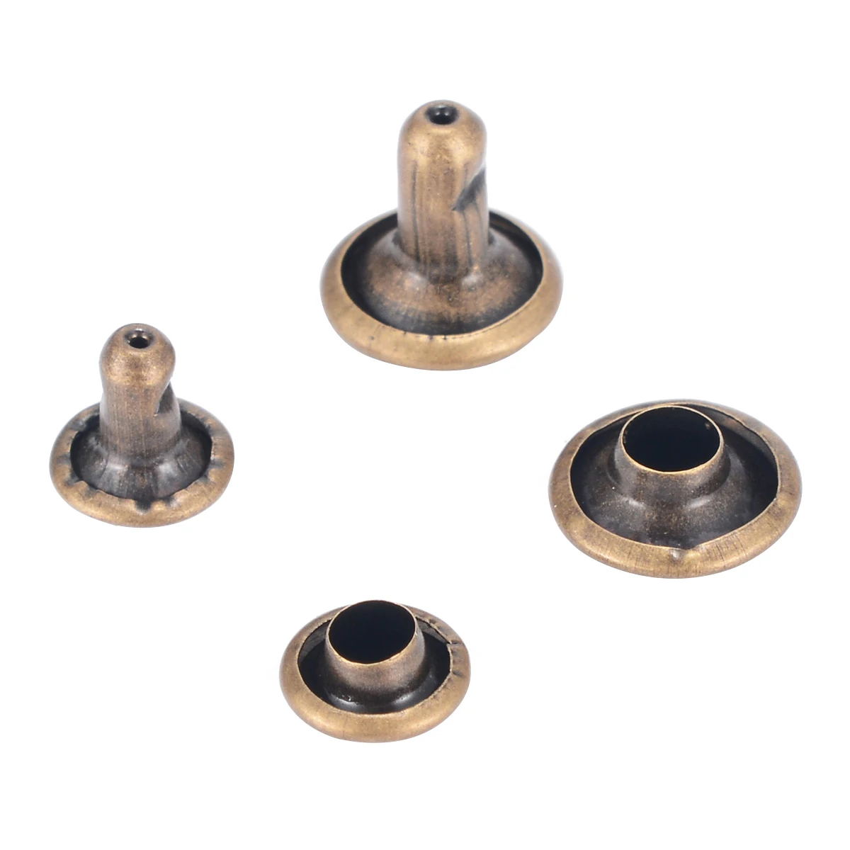 120pcs New Leather Rivets Tubular Metal Single Repairing with Fixing Tool Kit For Handmade DIY Shoe Hat Jean Clothes Decor