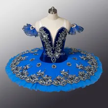 Взрослых Производительность классической Балетные костюмы пачка, профессиональный Балетные костюмы пачка для танцев конкуренции, синий Щелкунчик юбка-пачка bt8983