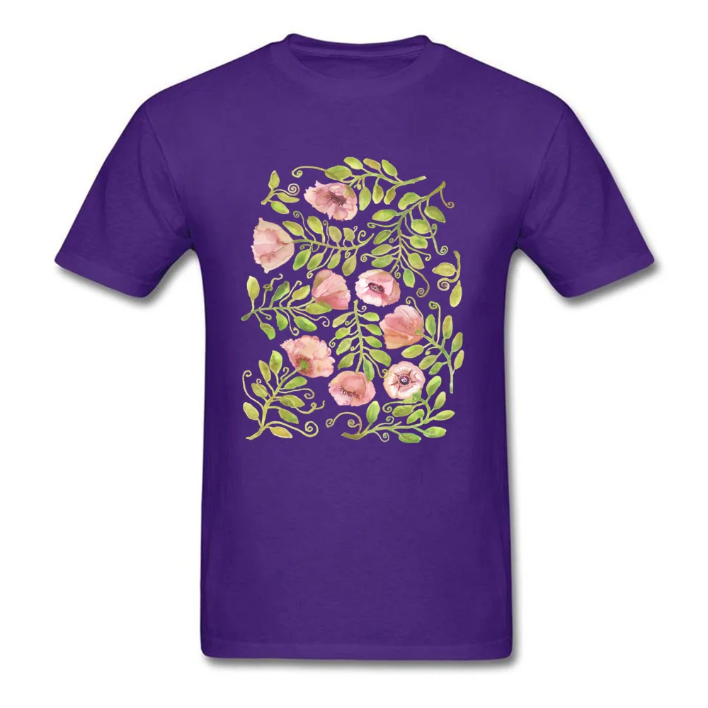 Pink Poppies Pattern by Michelle Scott at dotsofpaint studios_purple