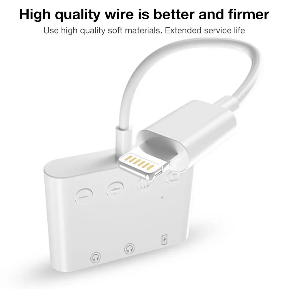 

For IPhone Bluetooth Audio Headphone Jack Adapter 4-in-1 Digital Audio Adapter Interface To Dual 3.5mm Audio Charging Adapter