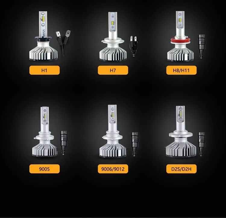 Светодиодный головной светильник лампы авто светильник лампы 12V 6000 К Автомобильный светодиодный авто фары головного светильник s туман светильник D2H H7 H11 9005 9006 9012 D2S
