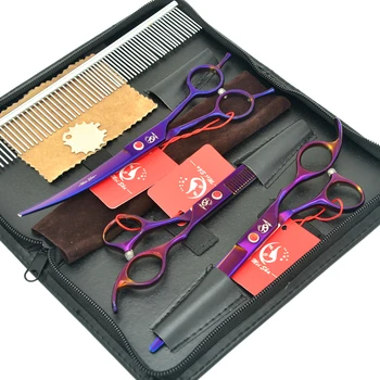 

Meisha 7 inch Dog Grooming Cutting Scissors Set Thinning Curved Shears Hairdressing Tool for Trimming Puppy Cat HB0110