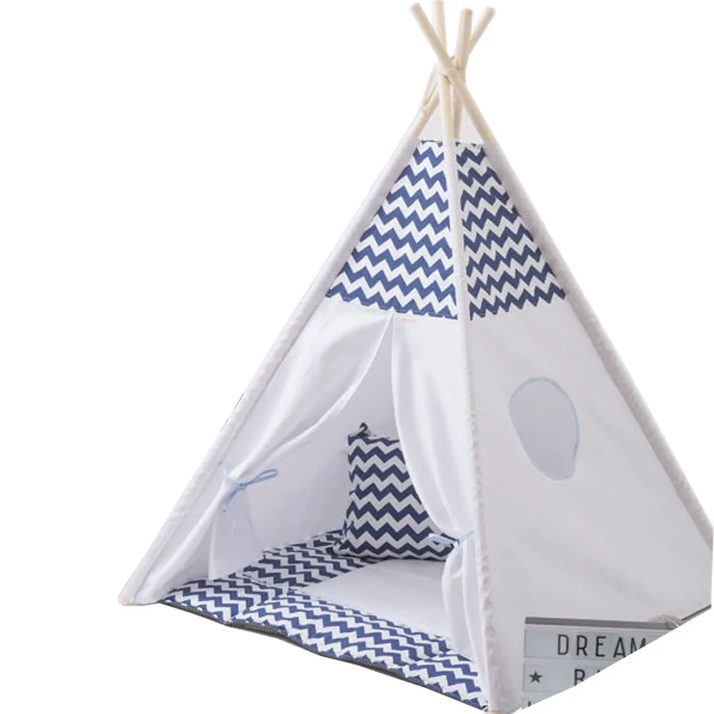 Детская игровая палатка в синюю полоску детский вигвам игровой домик|indian teepee|kids