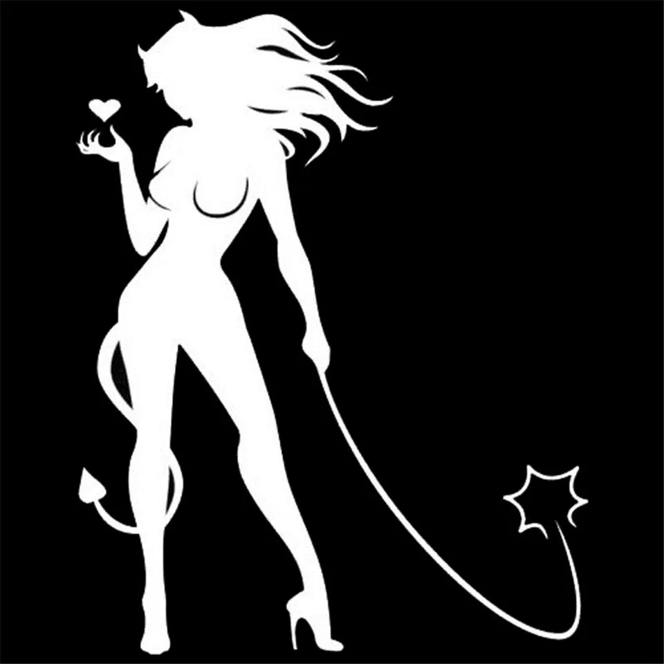 Sexy Devil Girl Personal Car Styling Decorative Sticker Classic Fashion Window Glass Decals Creative Decal Stickers 10.212 (3)