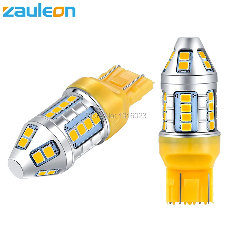 Zauleon 2 шт. Янтарный светодиодный указатель поворота светильник T20 7443 580 W21/5 Вт 7440 WY21W 944 люмен желтый светодиодный автомобильный светильник заменить лампы