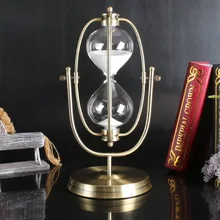 30 Minutos de Arena Reloj de Arena Temporizador de Reloj de tiempo de Cuenta Regresiva de Rotación Reloj de Bronce de Estilo Europeo Decoración Del Hogar ampulheta