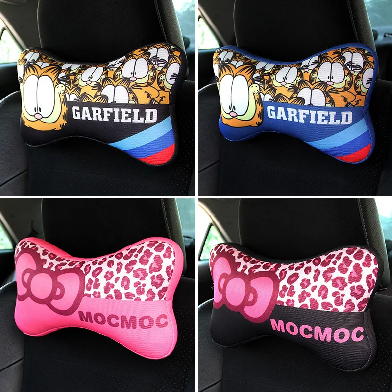 Cute cartoon car car headrest pillow Garfield cat PP cotton auto safety