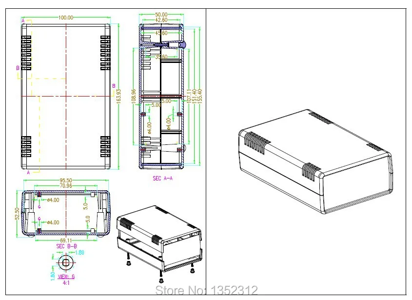 -Two-colors-plastic-enclosure-junction-box-diy-plastic-electronic-project-box-abs-housing-pcb-box160