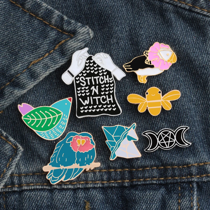 2~9Pcs/Set Plant Cactus Grass Girl Horse Mountain Bee Bird Monkey Cat Bear Penguin Fox Fruit Brooch Enamel Pin Badge Brooches 2~9Pcs/Set Plant Cactus Grass Girl Horse Mountain Bee Bird Monkey Cat Bear Penguin Fox Fruit Brooch Enamel Pin Badge Brooches